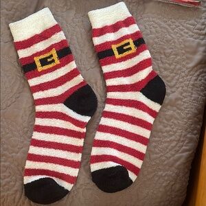 Festive Striped Socks with Belt Design